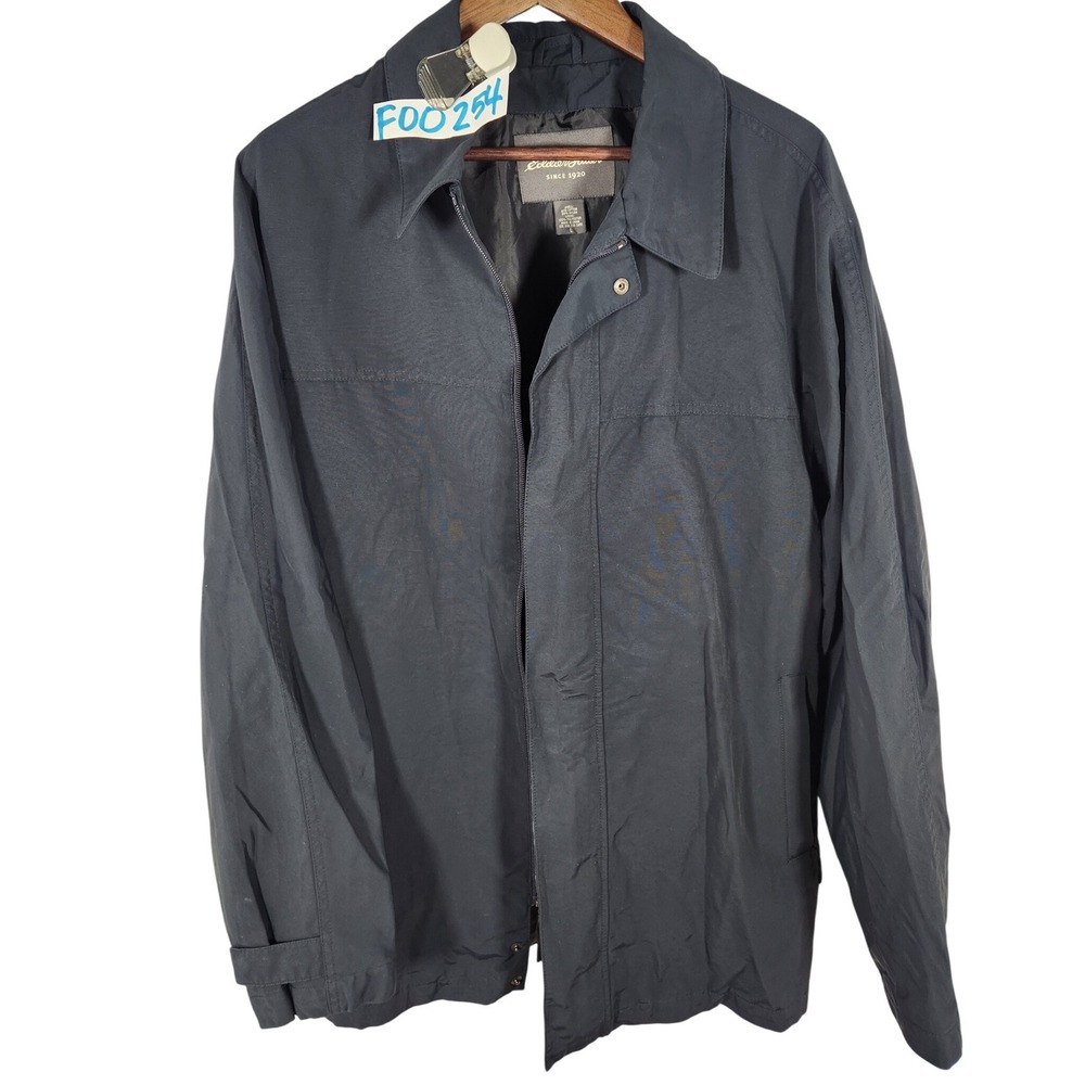 Eddie Bauer Men's Black Rain Jacket Size Large